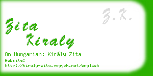 zita kiraly business card